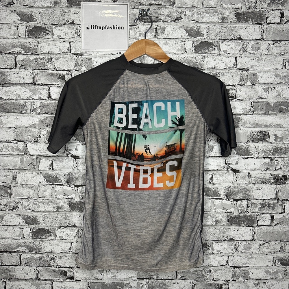 EUC Old Navy Youth Beach Vibes Graphic Swim Shirt Rashguard Size XL (14-16)